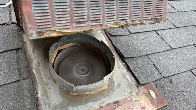 A rooftop dryer vent outlet clear and unobstructed after cleaning